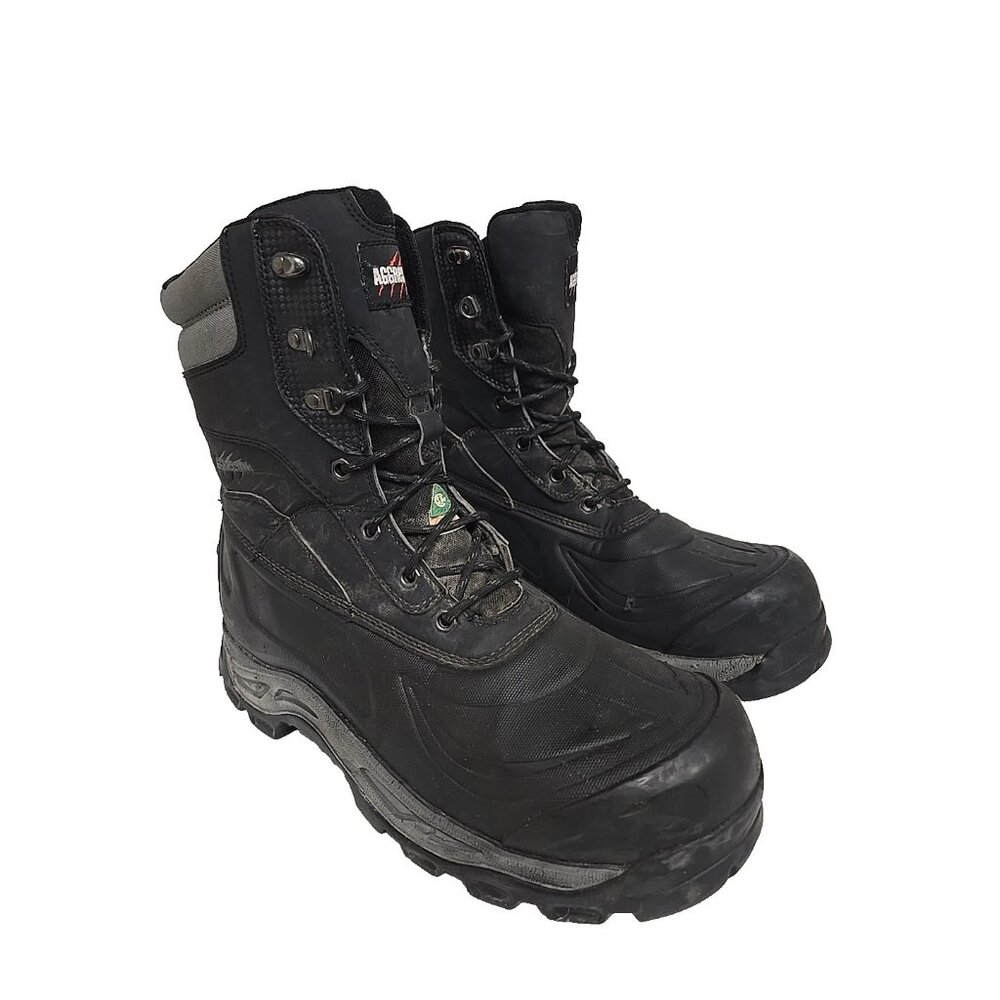 Aggressor Men's 8" 8910 Steel Toe Steel Plate WP Work Boots Black/Grey Size 13M